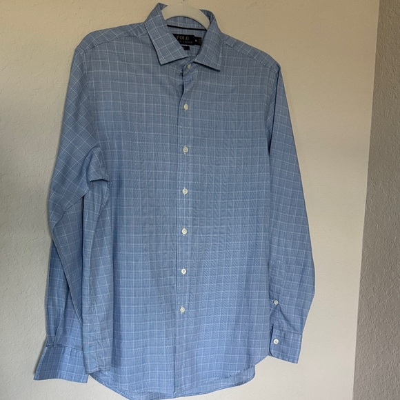 Polo by Ralph Lauren Men's Light Blue Plaid Dress Shirt - Picture 1 of 5